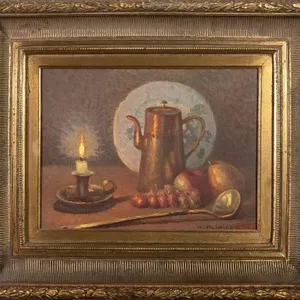 NARCISSE POIRIER CANDLELIT STILL LIFE