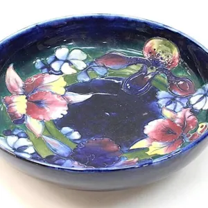 MOORCROFT "ORCHIDS & IRIS" CENTERPIECE BOWL