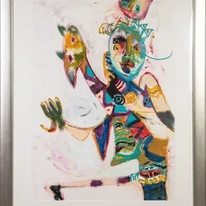 KITTIE BRUNEAU RCA 1982 MIXED MEDIA ON PAPER