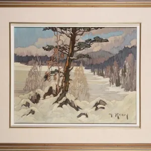 GASTON REBRY 1983 QUEBEC WINTER LANDSCAPE