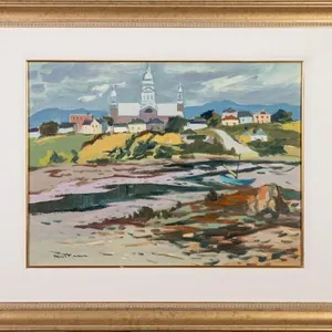 HENRI MASSON 'TROIS-PISTOLES, QUE.' OIL PAINTING