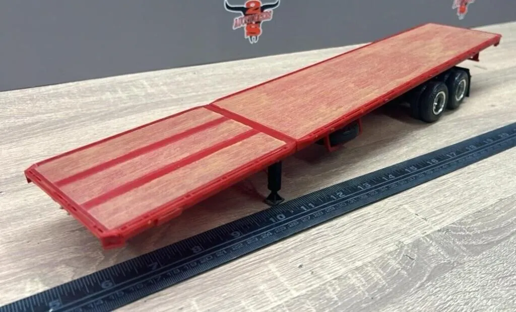Plastic Flatbed Trombone Semi Trailer 20" Long