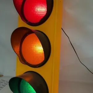 Yellow 3-Light Traffic Signal Fixture