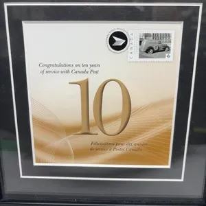 Canada Post 10 Years Service Framed Stamp Frame