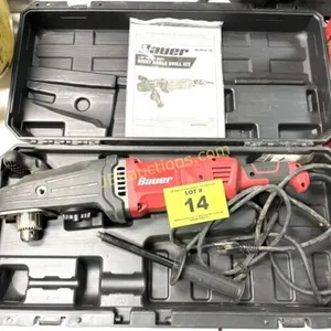 BAUER 1/2" HD RIGHT ANGLE DRILL KIT NICE IN BOX